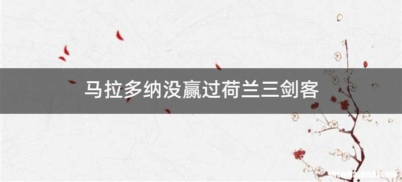 马拉多纳没赢过荷兰三剑客