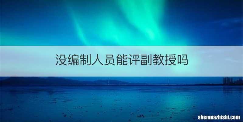 没编制人员能评副教授吗