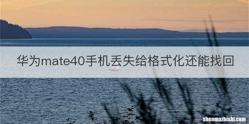 华为mate40手机丢失给格式化还能找回