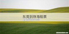东莞到珠海船票