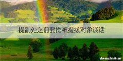 提副处之前要找被提拔对象谈话