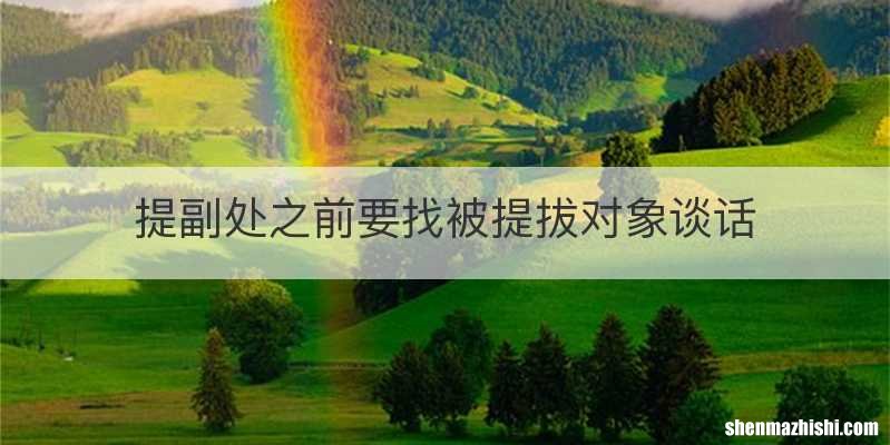 提副处之前要找被提拔对象谈话