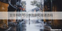 主任科员可以参加副处级遴选吗