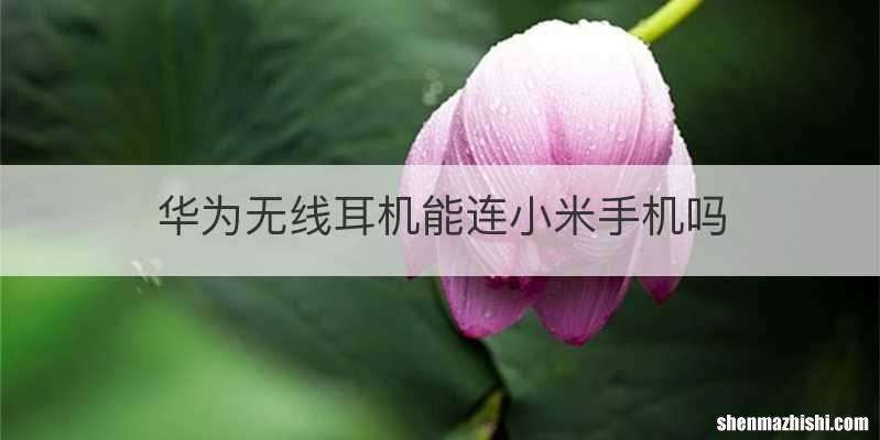 华为无线耳机能连小米手机吗