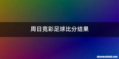 周日竞彩足球比分结果
