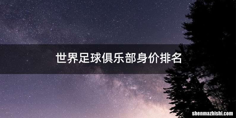 世界足球俱乐部身价排名
