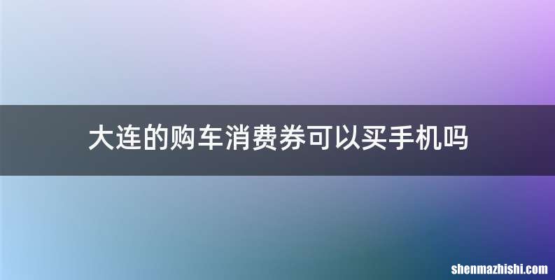 大连的购车消费券可以买手机吗