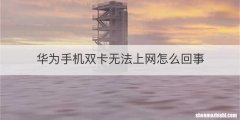 华为手机双卡无法上网怎么回事