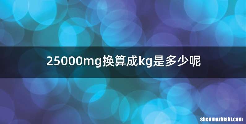 25000mg换算成kg是多少呢