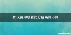 昨天德甲联赛比分结果算不算