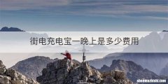 街电充电宝一晚上是多少费用
