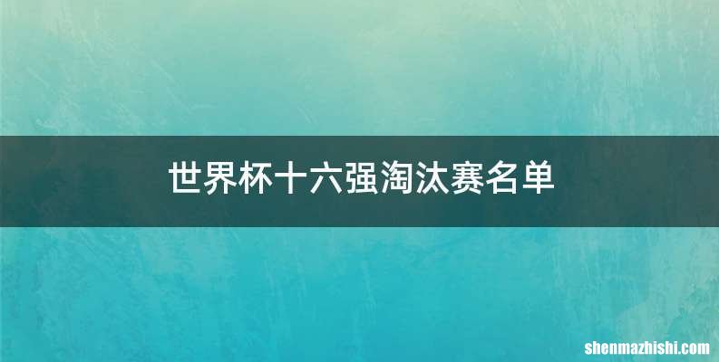 世界杯十六强淘汰赛名单