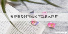 爱要很及时别总说下次怎么回复