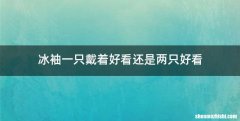 冰袖一只戴着好看还是两只好看