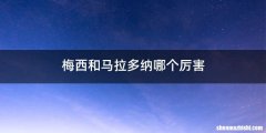 梅西和马拉多纳哪个厉害