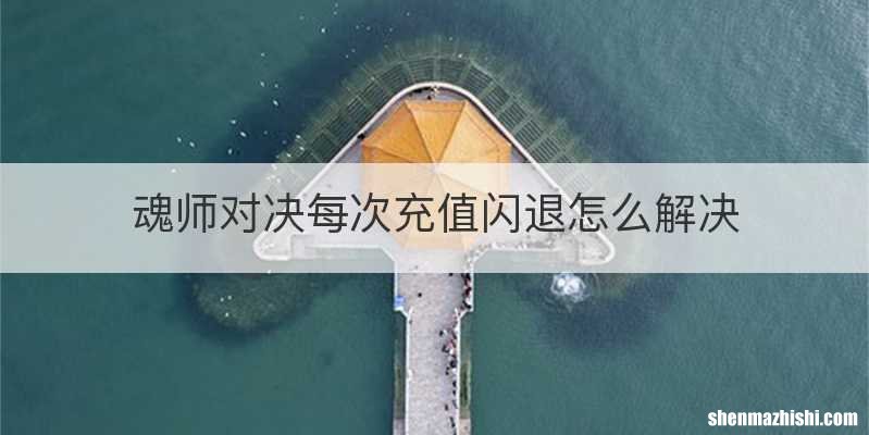 魂师对决每次充值闪退怎么解决