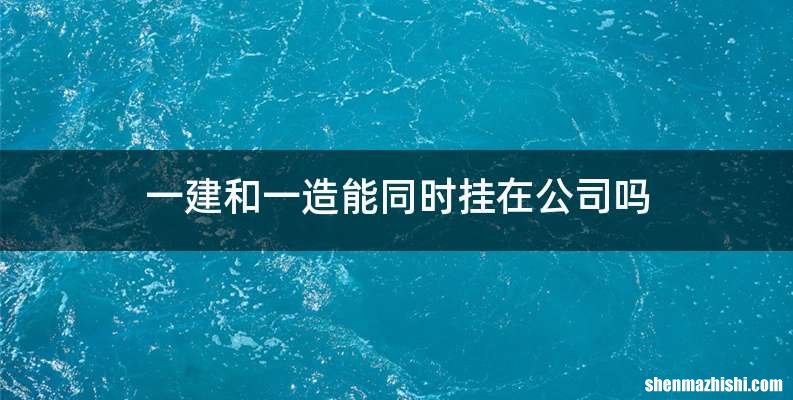 一建和一造能同时挂在公司吗
