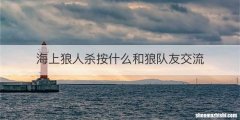 海上狼人杀按什么和狼队友交流