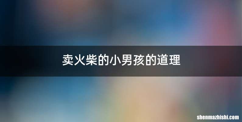卖火柴的小男孩的道理