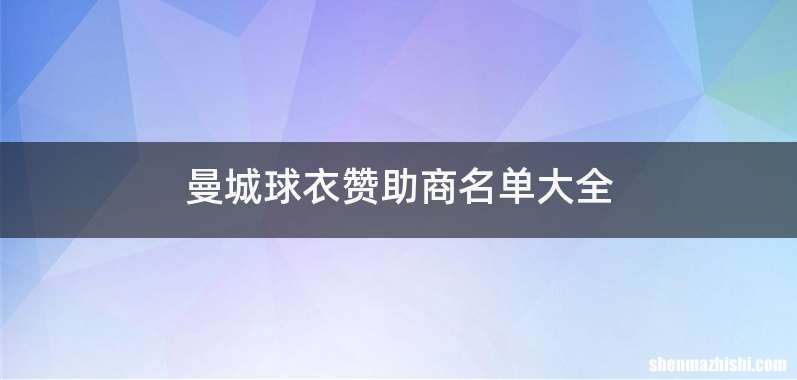 曼城球衣赞助商名单大全