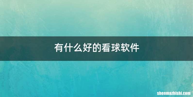 有什么好的看球软件