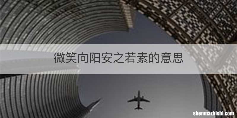 微笑向阳安之若素的意思