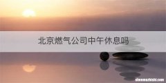 北京燃气公司中午休息吗