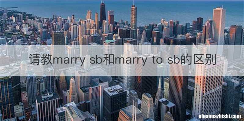 请教marry sb和marry to sb的区别