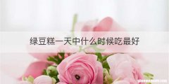 绿豆糕一天中什么时候吃最好
