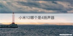 小米12哪个是4扬声器