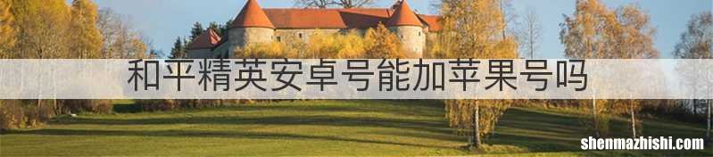和平精英安卓号能加苹果号吗