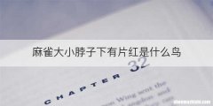 麻雀大小脖子下有片红是什么鸟
