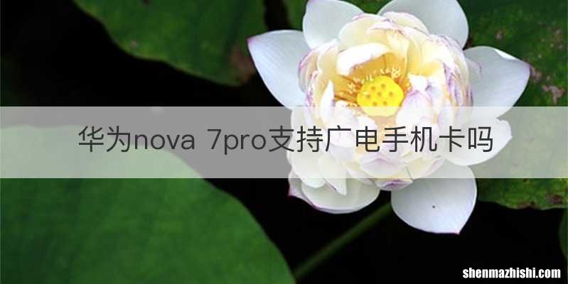 华为nova 7pro支持广电手机卡吗