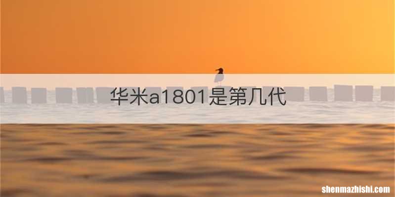 华米a1801是第几代