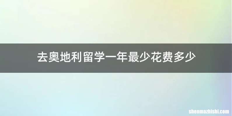 去奥地利留学一年最少花费多少