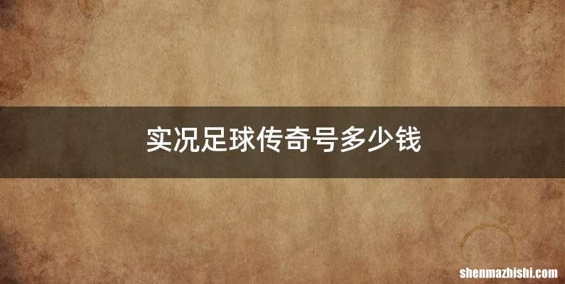实况足球传奇号多少钱