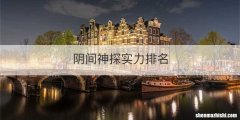 阴间神探实力排名
