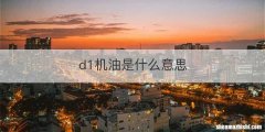 d1机油是什么意思
