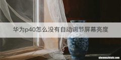 华为p40怎么没有自动调节屏幕亮度