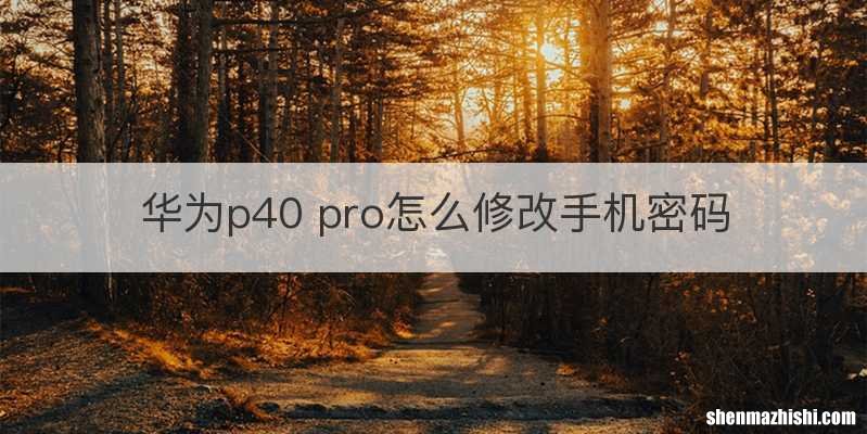 华为p40 pro怎么修改手机密码