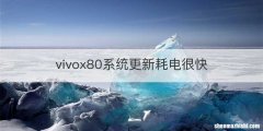 vivox80系统更新耗电很快