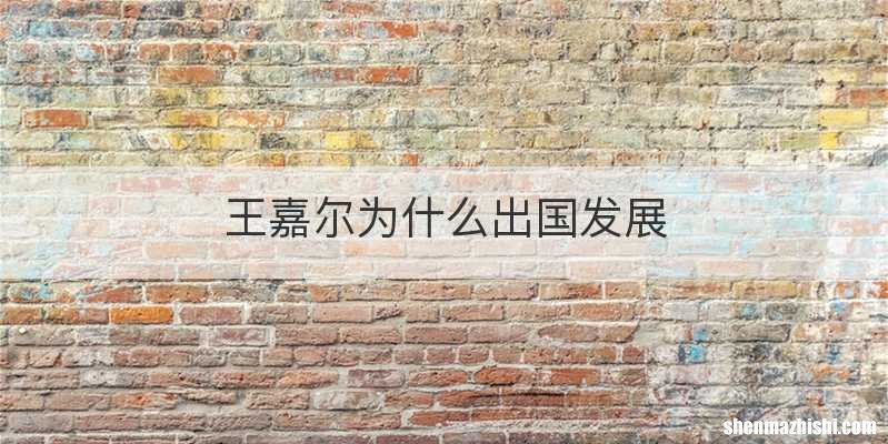 王嘉尔为什么出国发展