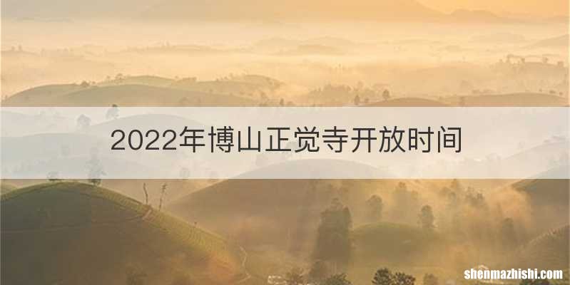2022年博山正觉寺开放时间
