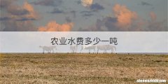 农业水费多少一吨