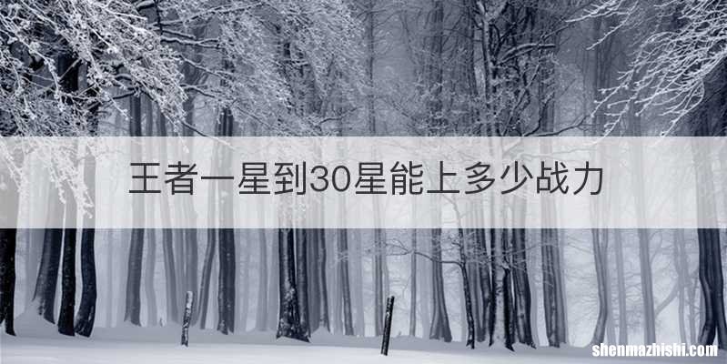 王者一星到30星能上多少战力