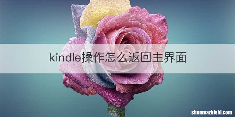 kindle操作怎么返回主界面