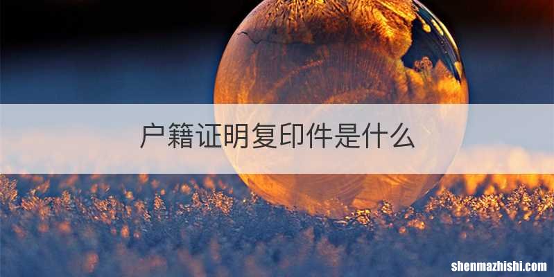 户籍证明复印件是什么