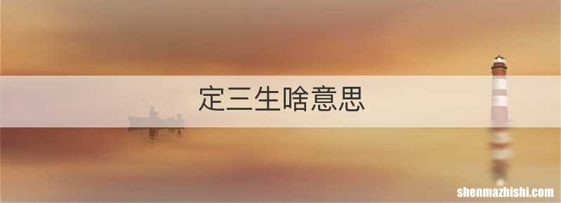 定三生啥意思