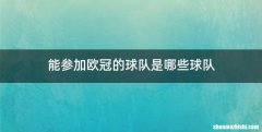 能参加欧冠的球队是哪些球队