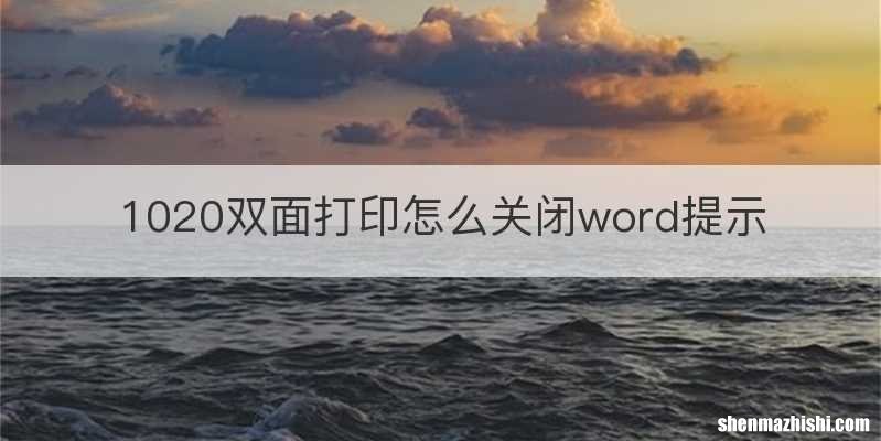 1020双面打印怎么关闭word提示